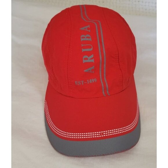 Men's or Women's Hat ARUBA Est 1499 Baseball Cap Adjustable RED Unisex OSFA - Picture 1 of 7